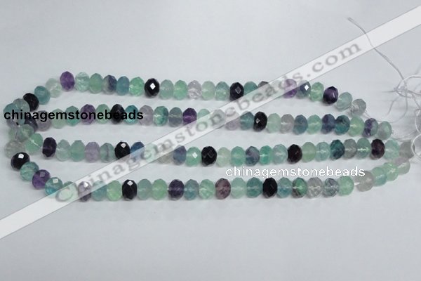 CFL313 15.5 inches 8*10mm faceted rondelle natural fluorite beads