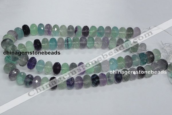 CFL315 15.5 inches 10*16mm faceted rondelle natural fluorite beads