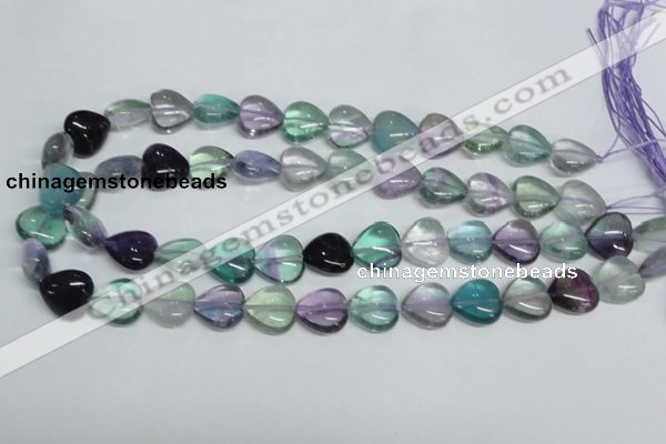 CFL316 15.5 inches 12*12mm heart natural fluorite beads wholesale