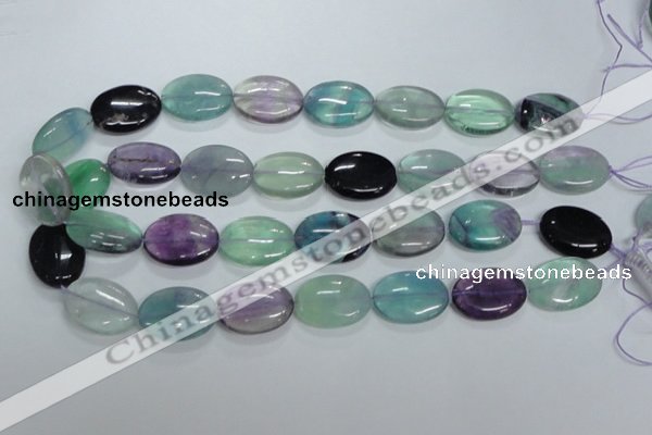 CFL318 15.5 inches 18*25mm oval natural fluorite beads wholesale