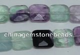 CFL319 15.5 inches 14*14mm faceted square natural fluorite beads