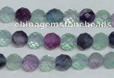 CFL324 15.5 inches 8mm faceted round natural fluorite beads