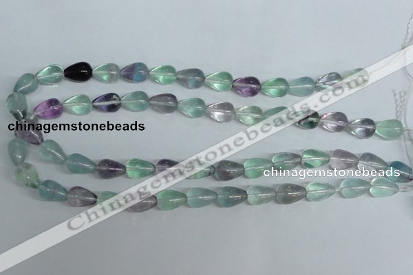 CFL327 15.5 inches 6*10mm teardrop natural fluorite beads