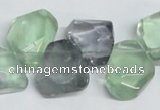 CFL331 15.5 inches 14*18mm faceted nugget natural fluorite beads