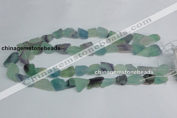 CFL333 15.5 inches 12*18mm nugget natural fluorite beads wholesale
