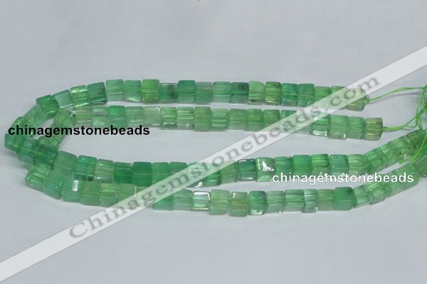 CFL338 15.5 inches 8*8mm cube natural green fluorite beads