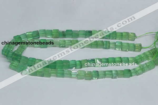 CFL339 15.5 inches 10*10mm cube natural green fluorite beads