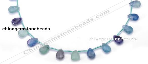 CFL34 5*8mm teardrop B grade natural fluorite beads Wholesale