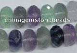 CFL341 15.5 inches 10*14mm faceted rondelle natural fluorite beads