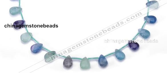 CFL36 B grade 10*14mm teardrop natural fluorite gemstone beads