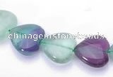 CFL38 8*8mm heart B grade natural fluorite beads Wholesale