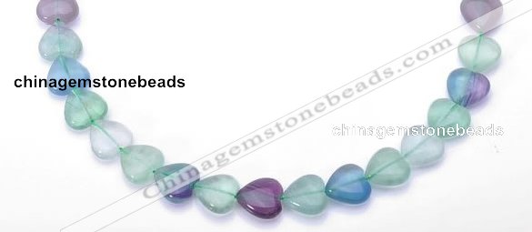 CFL40 12*12mm B grade heart natural fluorite gemstone beads