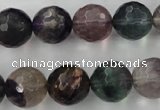 CFL406 15.5 inches 14mm faceted round rainbow fluorite beads