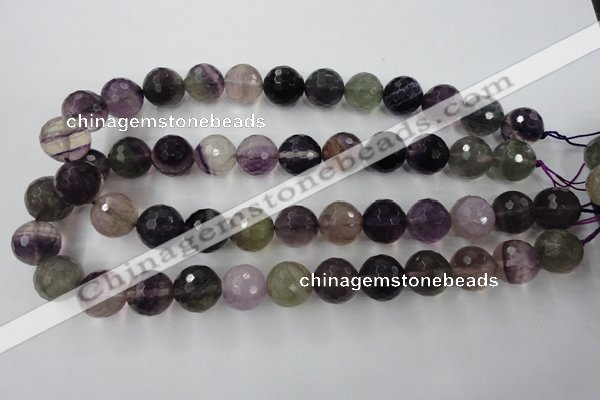 CFL407 15.5 inches 16mm faceted round rainbow fluorite beads