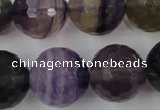 CFL408 15.5 inches 20mm faceted round rainbow fluorite beads