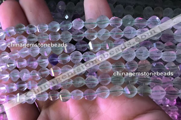 CFL416 15.5 inches 6mm faceted nuggets fluorite gemstone beads