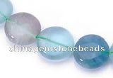 CFL42 8*8mm flat round B grade natural fluorite beads Wholesale