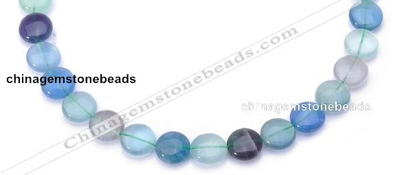 CFL42 8*8mm flat round B grade natural fluorite beads Wholesale