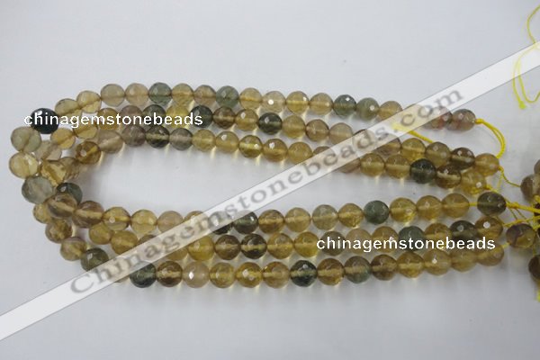 CFL454 15.5 inches 10mm faceted round rainbow fluorite beads