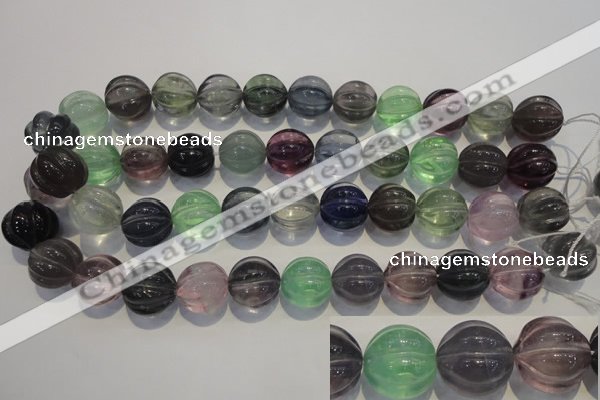 CFL465 15.5 inches 18mm pumpkin natural fluorite beads