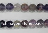 CFL500 15.5 inches 8mm faceted round fluorite beads wholesale