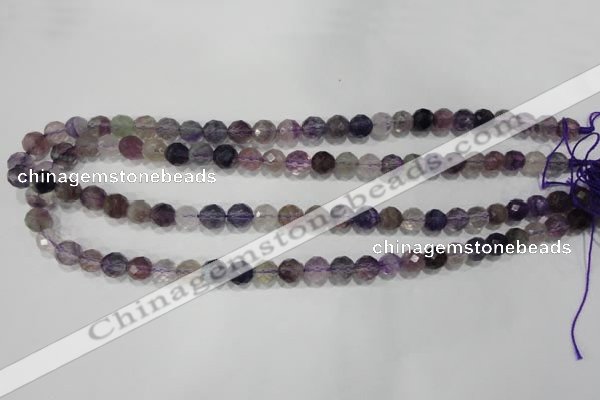 CFL500 15.5 inches 8mm faceted round fluorite beads wholesale