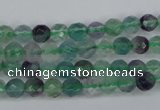 CFL51 15.5 inches 6mm faceted round AB grade natural fluorite beads