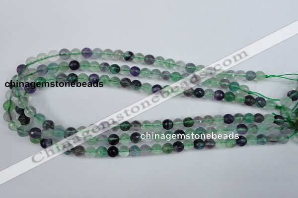 CFL52 15.5 inches 8mm faceted round AB grade natural fluorite beads