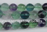 CFL53 15.5 inches 10mm faceted round AB grade natural fluorite beads