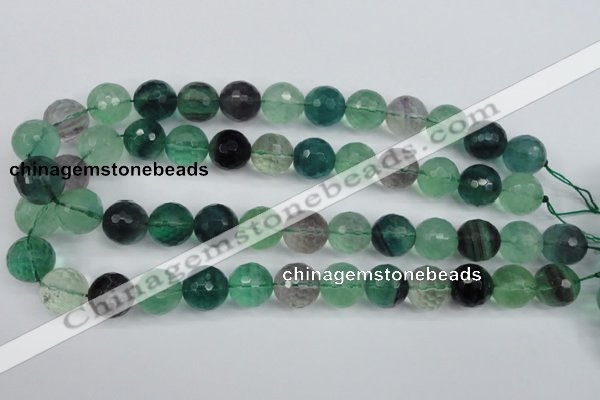 CFL56 15.5 inches 16mm faceted round AB grade natural fluorite beads