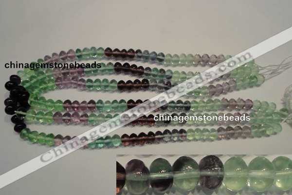 CFL562 15.5 inches 6*8mm rondelle fluorite gemstone beads wholesale