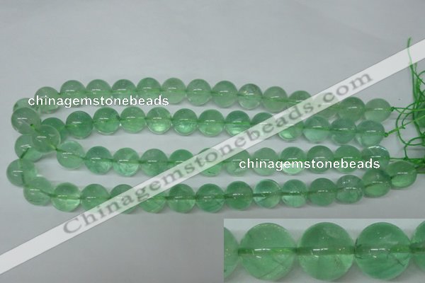 CFL605 15.5 inches 14mm round AB grade green fluorite beads wholesale