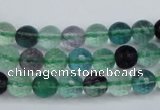 CFL62 15.5 inches 8mm faceted round A grade natural fluorite beads