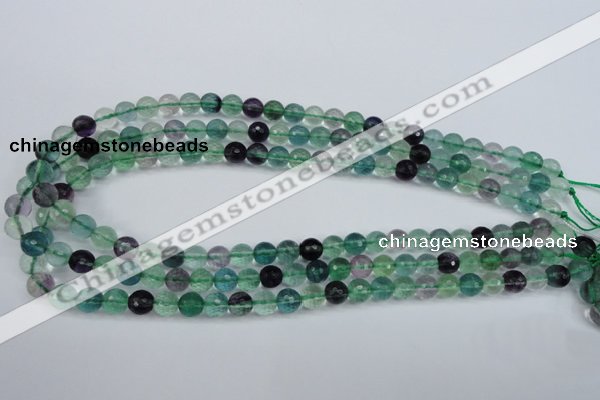 CFL62 15.5 inches 8mm faceted round A grade natural fluorite beads