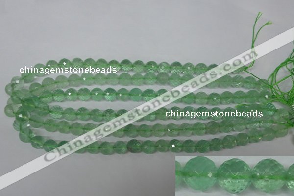 CFL623 15.5 inches 10mm faceted round green fluorite beads wholesale