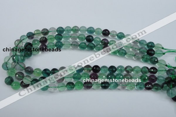 CFL63 15.5 inches 10mm faceted round A grade natural fluorite beads