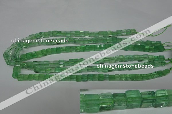 CFL631 15.5 inches 6*6mm cube green fluorite beads wholesale