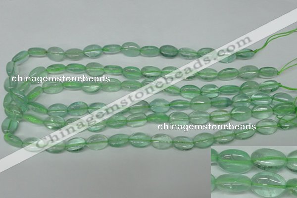 CFL642 15.5 inches 10*14mm oval green fluorite beads wholesale