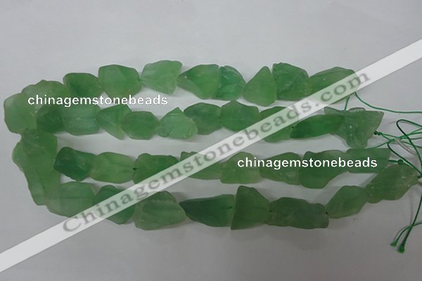 CFL658 15.5 inches 12*18mm - 15*25mm nuggets matte green fluorite beads