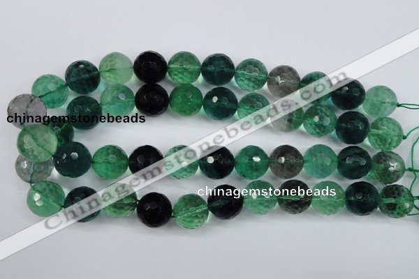 CFL66 15.5 inches 16mm faceted round A grade natural fluorite beads