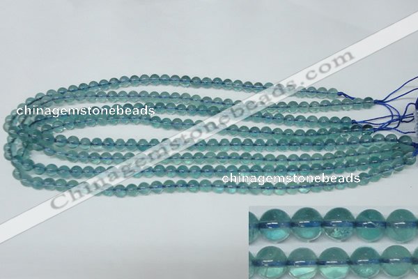 CFL661 15.5 inches 6mm round AB grade blue fluorite beads wholesale