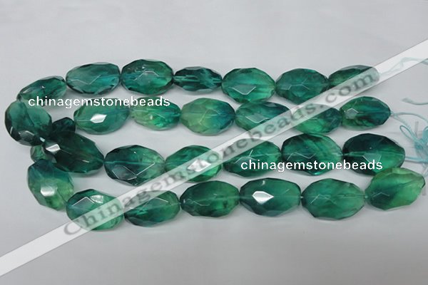 CFL685 15.5 inches 18*28mm faceted nuggets blue fluorite beads wholesale