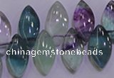 CFL701 Top-drilled 9*18mm marquise natural fluorite beads wholesale