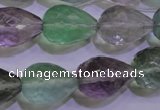 CFL715 15.5 inches 15*20mm faceted teardrop natural fluorite beads