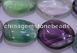 CFL724 15.5 inches 18*27mm nuggets natural fluorite beads wholesale