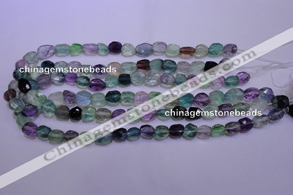 CFL725 15.5 inches 9*11mm faceted nuggets natural fluorite beads