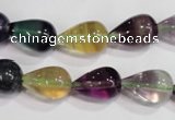 CFL765 15.5 inches 8*12mm teardrop rainbow fluorite gemstone beads