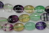 CFL775 15.5 inches 10*14mm oval rainbow fluorite gemstone beads