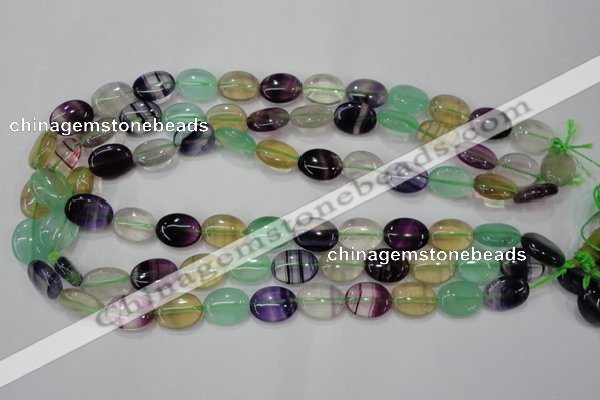 CFL775 15.5 inches 10*14mm oval rainbow fluorite gemstone beads