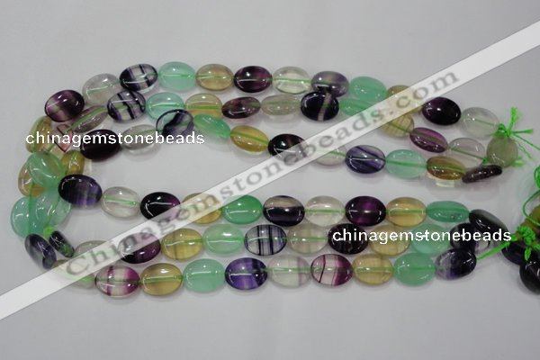 CFL776 15.5 inches 12*16mm oval rainbow fluorite gemstone beads